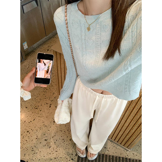 【169元任选2件】最后一波现货！2色圆领套头针织衫 商品图3