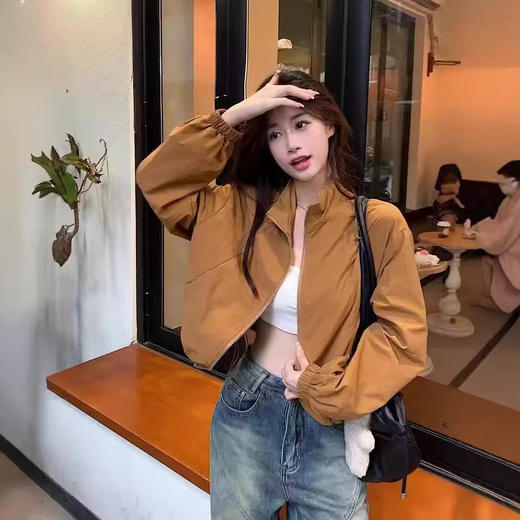 【YW】无忧购【甄选】韩版宽松夹克上衣休闲 拉链立领防晒衣长袖外套YNG8-15（截单后7天发货) 商品图1