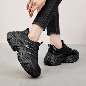 【卡帝乐】品牌直发！CARTELO黑武士女款百搭增高黑色潮流老爹鞋