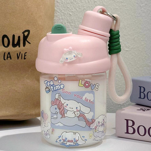 【敲可爱！ins水杯】夏季水杯女生小巧新款ins可爱贴纸女生饮水杯便携双饮塑料杯杯子。ry 商品图5