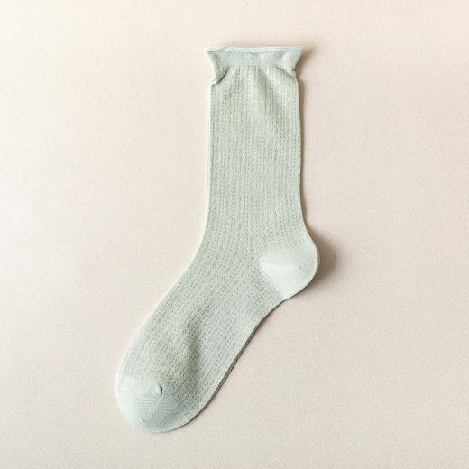 【春夏网眼袜子女中筒】透气薄款 纯色女士夏季长袜 堆堆袜棉袜月子 商品图9