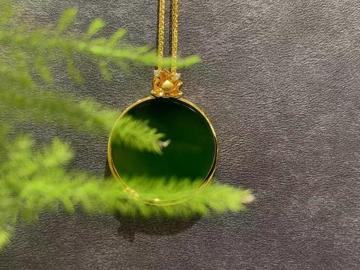 【御珠宫坊】金镶碧玉荷花吊坠 商品图3