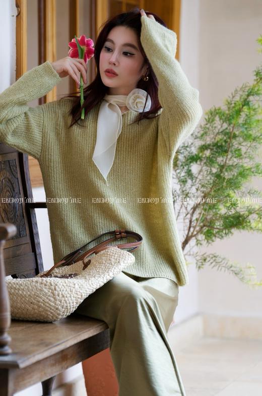 【门店同款】ENJOY春季“绮梦繁花”玫瑰花飘带毛衣 161844204 商品图4