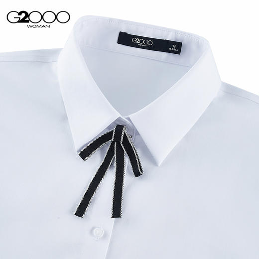 G2000女SS25商场新款【赠送蝴蝶结/弹力】商务通勤长袖衫衣51223283 商品图10