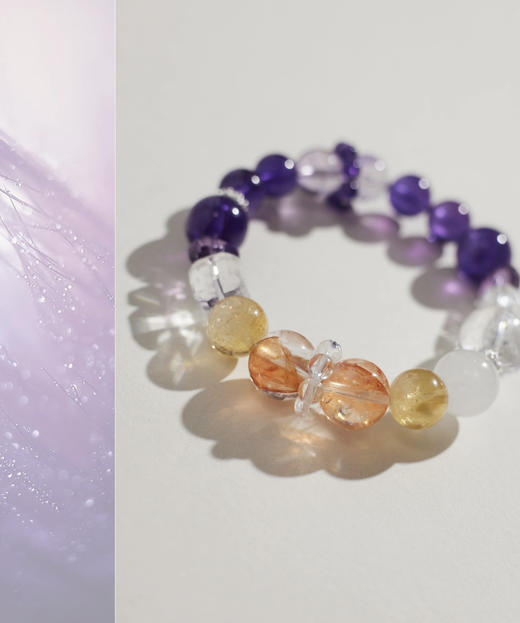 【事业情商智慧】天然乌拉圭巴西紫水晶10mm 有证书！胶花白幽灵黄阿塞手串时尚饰品手链 商品图0