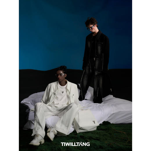 启世录TIWILLTANG“爵屿钦杰”镶边三角金属标百搭T恤圆领短袖男 商品图1