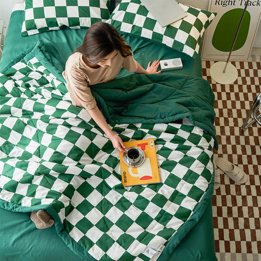 【捡漏69元起】全棉棋盘格夏被  可机洗水洗夏被四件套【不支持退换货】 商品图1