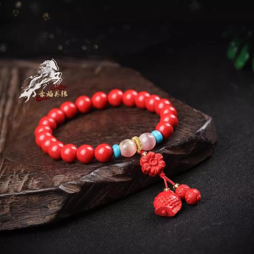 【东营特产】朱砂樱花女手串8mm红砂圆珠 商品图0