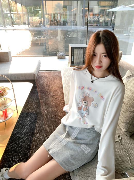 【149元任选2件】 现货！小熊印花宽松长袖T恤 商品图12