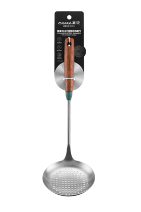 茶花甄享木柄漏勺