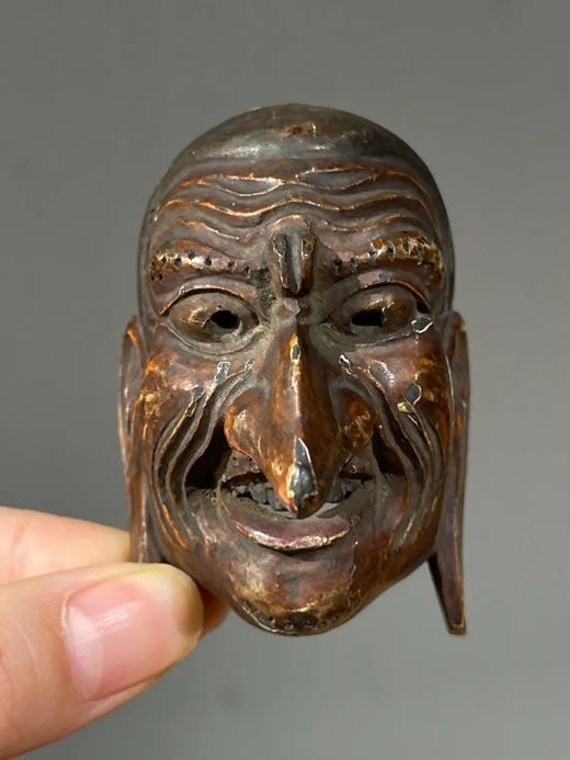 木雕髹漆戏偶罗汉头像，顺丰包邮 商品图9