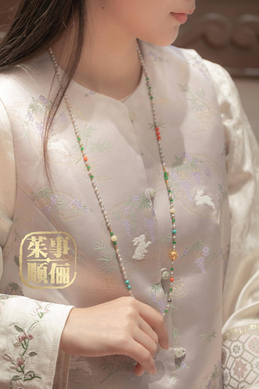 【茱事顺俪】18K黄金天然海水珍珠毛衣链 商品图3