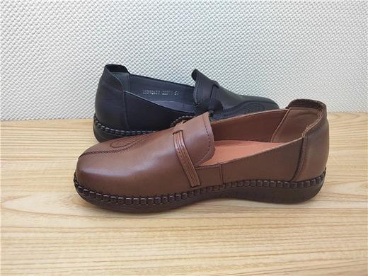 豪行新款23392638真皮低跟复古休闲女鞋单鞋皮鞋 商品图1