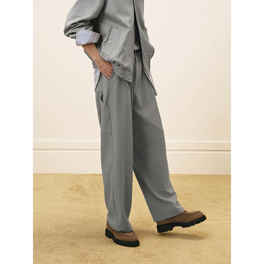 GXG男装 宽松阔腿西裤男垂感潮流休闲裤西装裤通勤长裤 25春热卖 商品图4