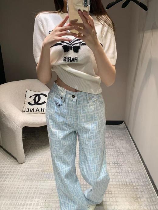 芬迪25Ss早春新款浅色提花满印直筒牛仔裤（DQJ） 商品图3