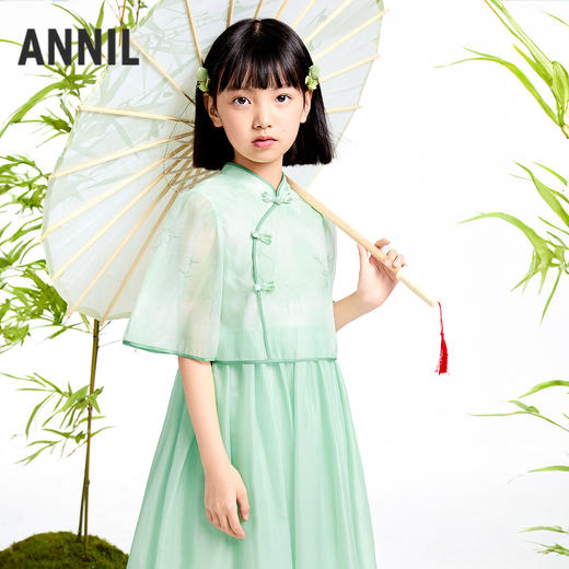 女童短袖连衣裙夏季新款安奈儿童装实体店同款AG523609 商品图0