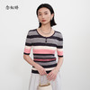 【商场同款】CNK5386 “彩虹条纹衫” 宽窄条纹修身毛衫 商品缩略图0