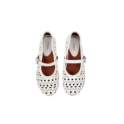 westory平跟单鞋新中式国风鞋玛丽珍洞洞鞋W24AH57681 商品图2