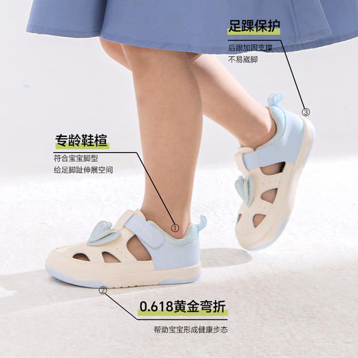 卡特兔学步鞋女宝宝2025夏季儿童板鞋防滑耐磨网眼透气儿童凉鞋 商品图2