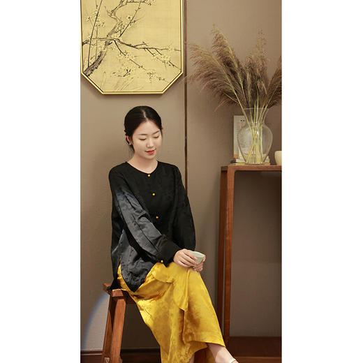 【抖音专属】新中式衬衣（25710075绀蝶-结缘款） 商品图1