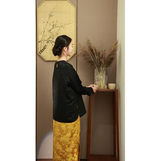 【抖音专属】新中式衬衣（25710075绀蝶-结缘款） 商品图5