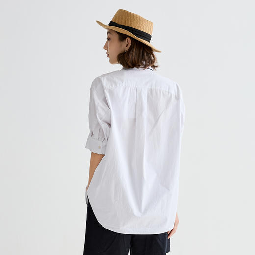 谜底衬衫短袖女2025夏新品通勤立体褶皱草莓大廓形衬衣252MC0676 商品图2