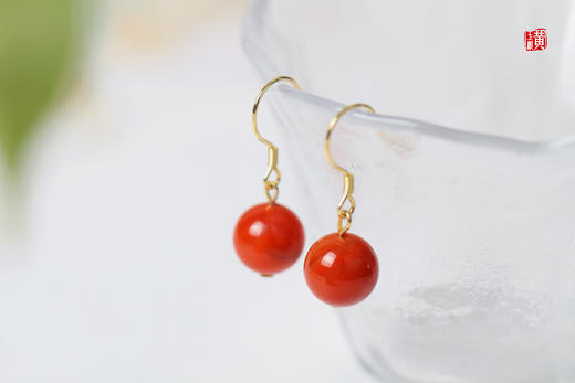 南红耳坠【妍兮】，925银镶 商品图1