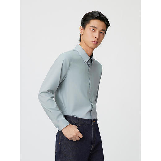 GXG男装 基础商务通勤长袖衬衫内搭打底 25年春热卖 商品图3