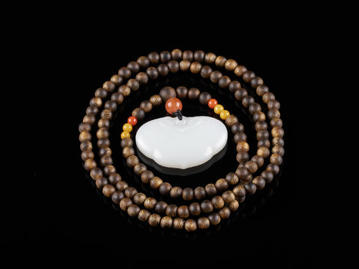 XY0030原创沉香+和田玉如意挂件 商品图1