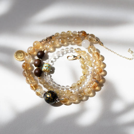 「UP · 时来运转」黄色系手串（三圈）/可作项链 商品图1