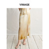 VIMAGE纬漫纪气质显瘦晕染印花过膝开叉半身裙2025夏季新款V2306911 商品缩略图2