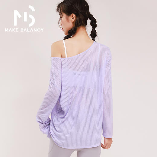 Makebalancy/慕柏郦轻盈宽松透气休闲罩衫弹力修身遮肉清凉大圆领1967 商品图3