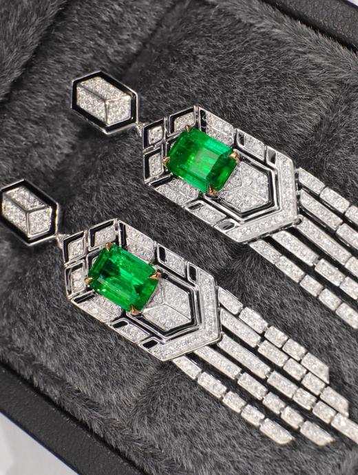 2.88ct刻面祖母绿耳坠 商品图2