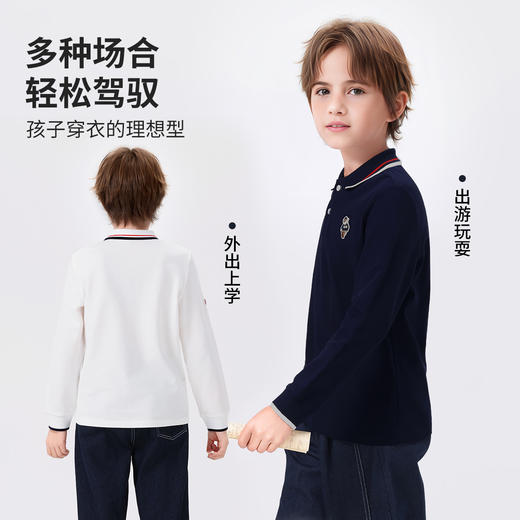 【140-170】【精典泰迪】男童春秋POLO衫儿童长袖翻领t恤 商品图4