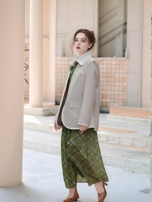 撞色须边拼色设计感外套 商品图1