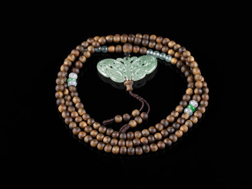 XY0064原创沉香+冰种翡翠蝴蝶挂件 商品图4