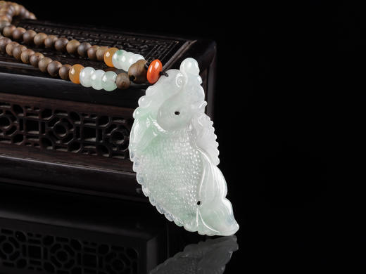XY0006原创沉香+翡翠龙鱼挂件 商品图4