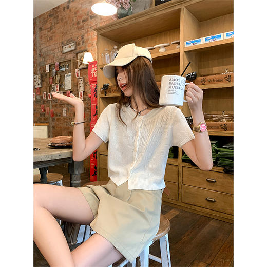 <曾小咸推荐>系扣针织衫短袖 日常119.99/件 立减50 秒杀69.99/件！！ 商品图3