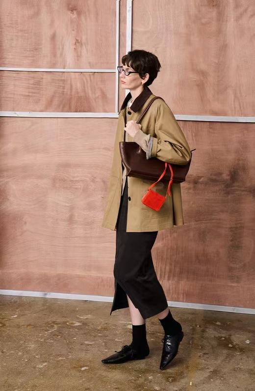 复古订制新疆棉拼接领一手长外套风衣 商品图6