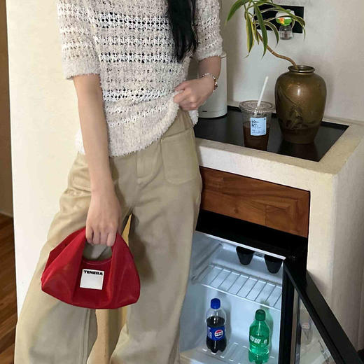 顺丰包邮洛诗琳15502春夏新款设计感双口袋直筒微喇牛仔裤女58284 商品图1