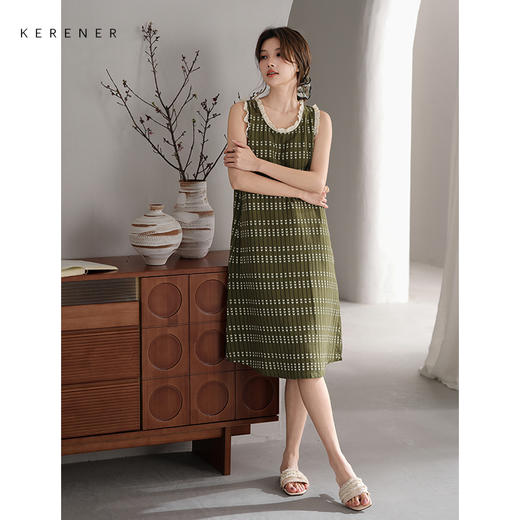 可人儿小众设计师新款泡泡绵女士睡衣夏季少女睡裙可外穿家居服 商品图3