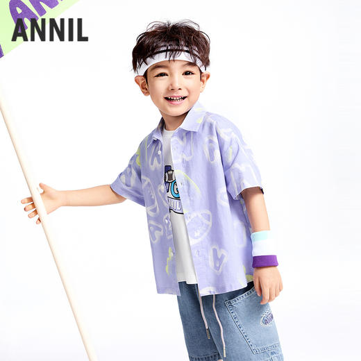 男童翻领短袖上衣夏季新款安奈儿童装实体店同款XB521602 商品图1