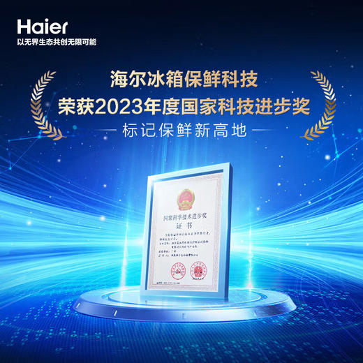海尔（Haier）512升麦浪全空间保鲜594mm超薄零嵌多门一级变频大容量风冷无霜阻氧干湿分储除菌家用电冰箱 BCD-512WGHMD1BWLU1 商品图2