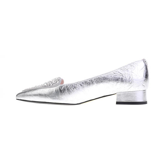 sheme手抓纹羊皮心型水晶经典优雅日常百搭女士单鞋可定制 商品图1