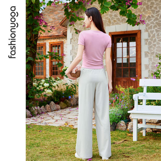 凡圣瑜伽腰部抽褶经典短袖 F15325 商品图13