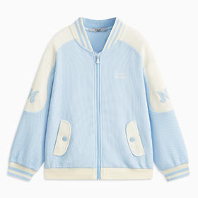 【MQD】童装女童外套春秋新款软糯华夫格学院风儿童棒球服外套