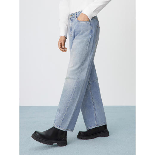 GXG男装 锥形宽松牛仔裤男士潮流弯刀裤通勤休闲裤 2025春季热卖 商品图2