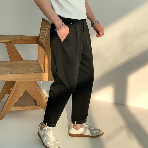 徐太浪200g透气青年休闲裤男2025新款春秋百搭大码纯色小脚裤长裤 商品图2