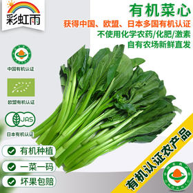 彩虹雨 北京配送 新鲜青菜有机蔬菜 菜心菜苔250g 京津冀满百包邮