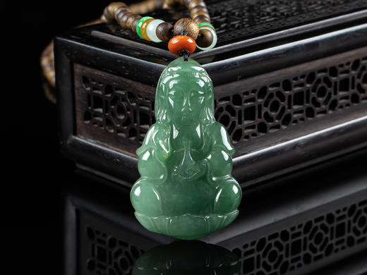 XY0066原创沉香+翡翠底色观音挂件 商品图4